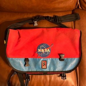 Vintage Chrome Citizen Messenger Bag with sewn-on NASA patch